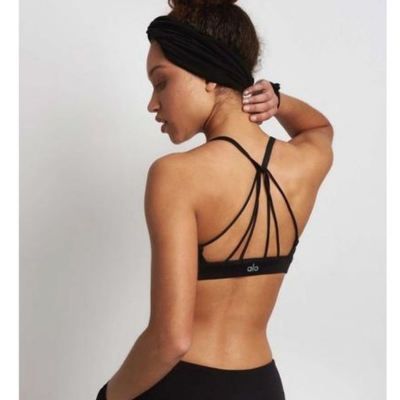 ALO Yoga Sunny Strappy Bra in Black - Picture 1 of 4
